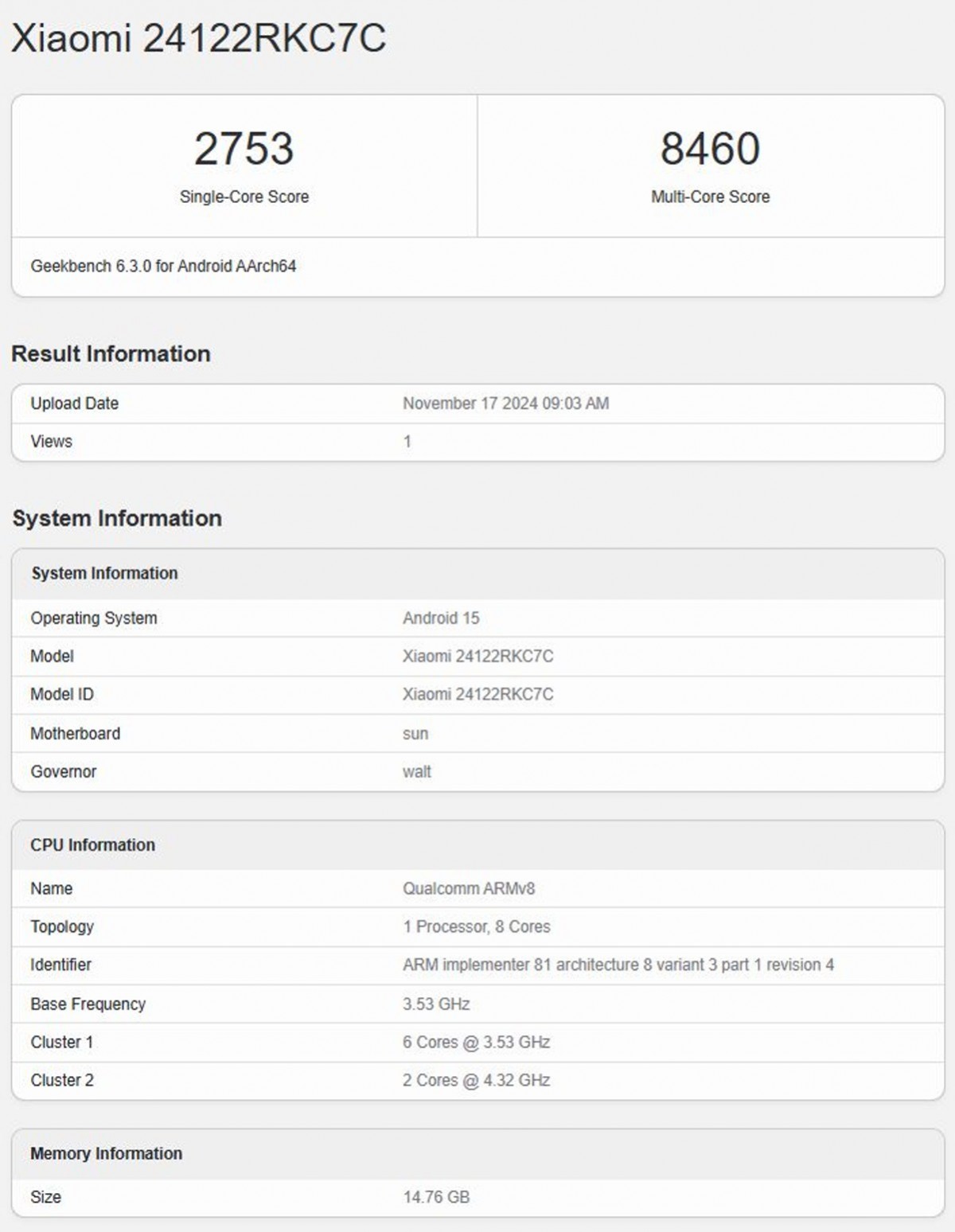 benchmark K80 pro